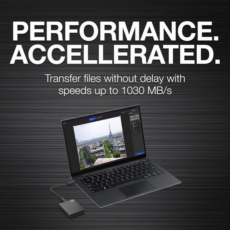 Seagate One Touch 2 TB External SSD up to 1030 Mb/s, for Windows and Mac, with Android App, 3 yr Data Recovery Services, Portable Solid State Drive Black (STKG2000400)