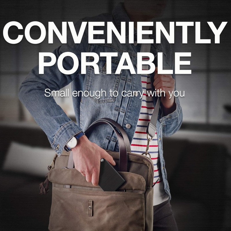 Seagate One Touch 2Tb External HDD with Password Protection Black, for Windows and Mac, with 3 Yr Data Recovery Services (Stky2000400)