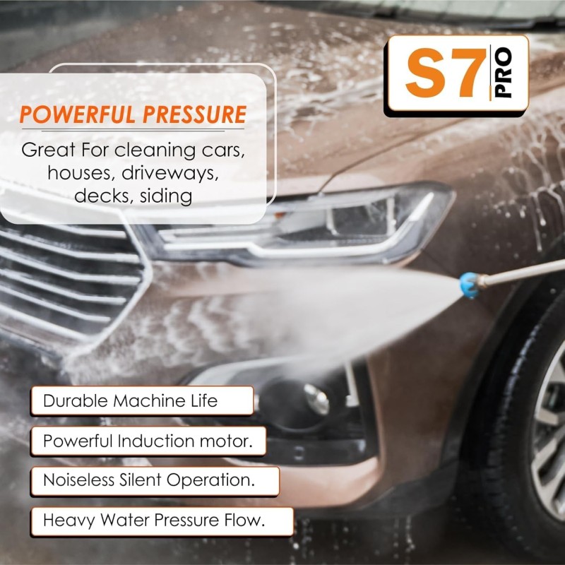 Shakti Technology S7 Pro High Pressure Car Washer Machine with Copper Winding 2100 Watts and Pressure 130 Bar