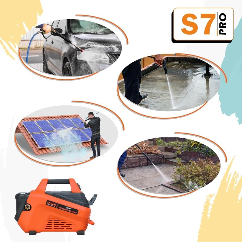 Shakti Technology S7 Pro High Pressure Car Washer Machine with Copper Winding 2100 Watts and Pressure 130 Bar