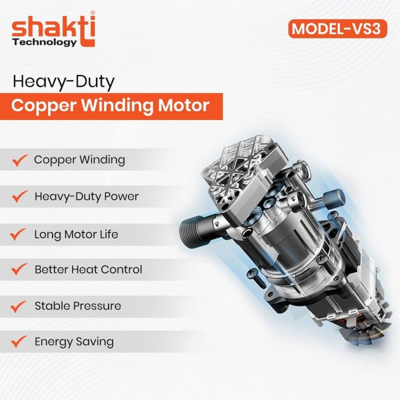 Shakti Technology VS3 High Pressure Car Washer Machine 1900 Watts - Pressure 130 Bar for Cleaning Car, Bike & Home