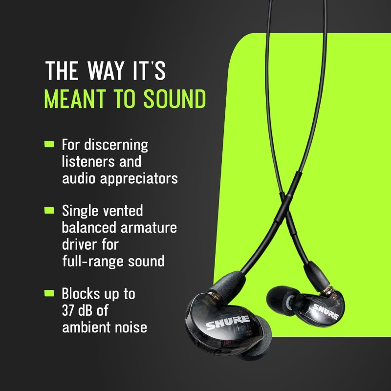 Shure AONIC 215 Wired in Ear Earphones with Mic (Black)