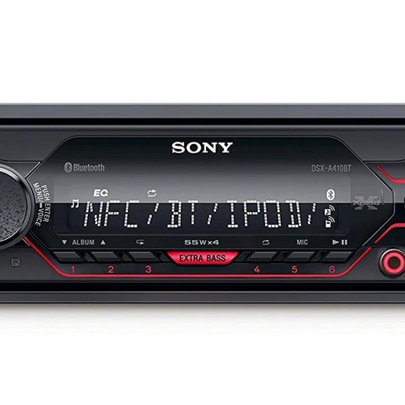 Sony Car Stereo DSX-A410BT Digital Media Receiver with NFC, Bluetooth, USB, AUX, FM (Black)