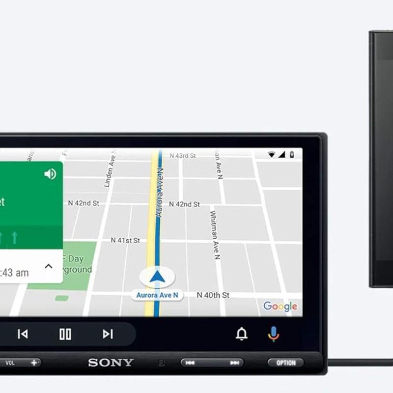 Sony Combo of XAV-AX5500 6.95 CarPlay/Android Auto Car Media Receiver with Bluetooth and 8 LED Car Reverse Camera