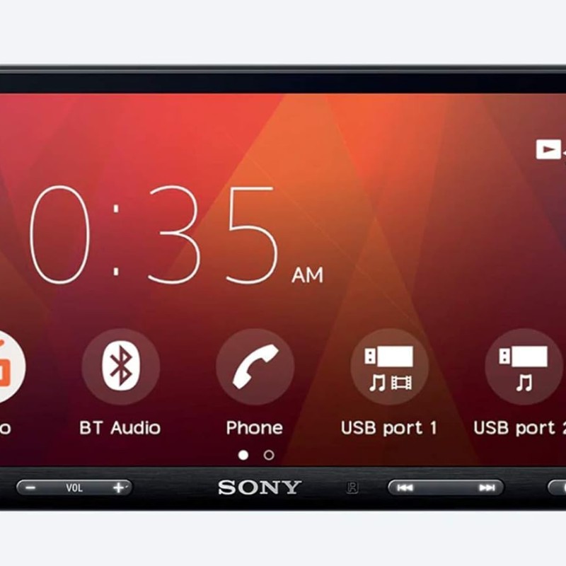 Sony Combo of XAV-AX5500 6.95 CarPlay/Android Auto Car Media Receiver with Bluetooth and 8 LED Car Reverse Camera