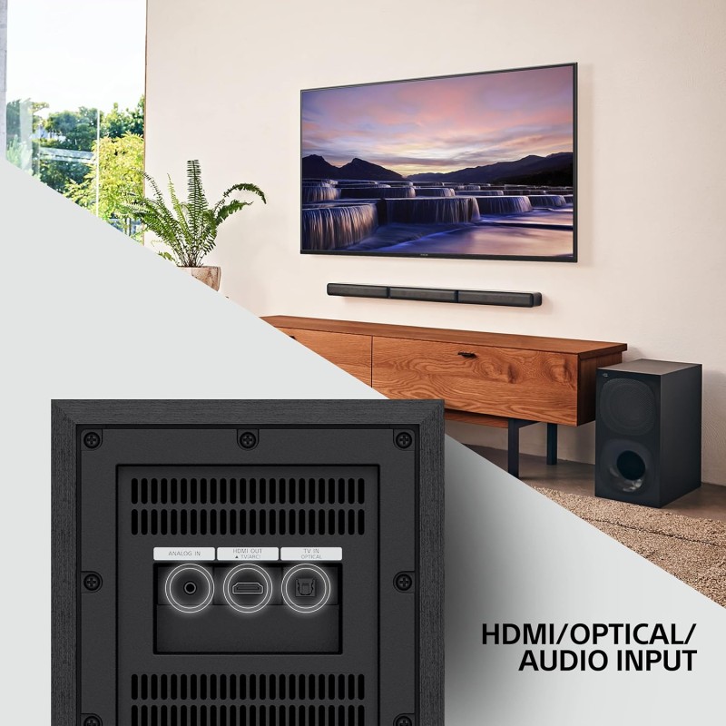 Sony HT-S40R Real 5.1ch Dolby Audio Soundbar for TV with Subwoofer & Wireless Rear Speakers, 5.1ch Home Theatre System