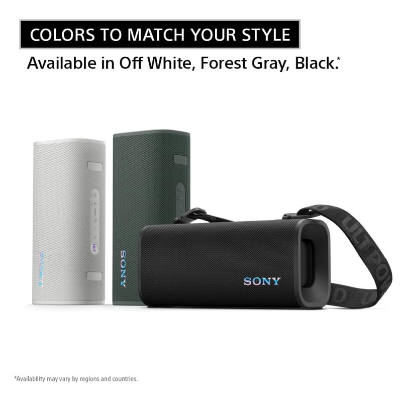 Sony New ULT Field 3 Wireless Bluetooth Speaker, 24hrs Playtime, Massive Bass, Hands Free Calling, Shoulder Strap, IP67 Water, Dust & Rustproof, Quick Charging-White