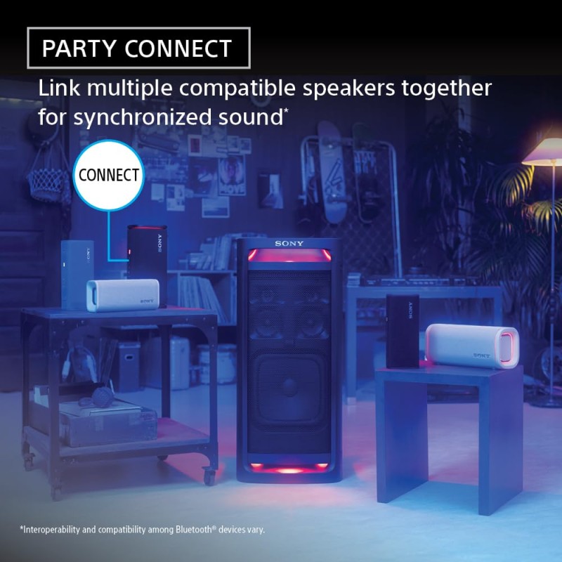 Sony New ULT Field 3 Wireless Bluetooth Speaker, 24hrs Playtime, Massive Bass, Hands Free Calling, Shoulder Strap, IP67 Water, Dust & Rustproof, Quick Charging-White