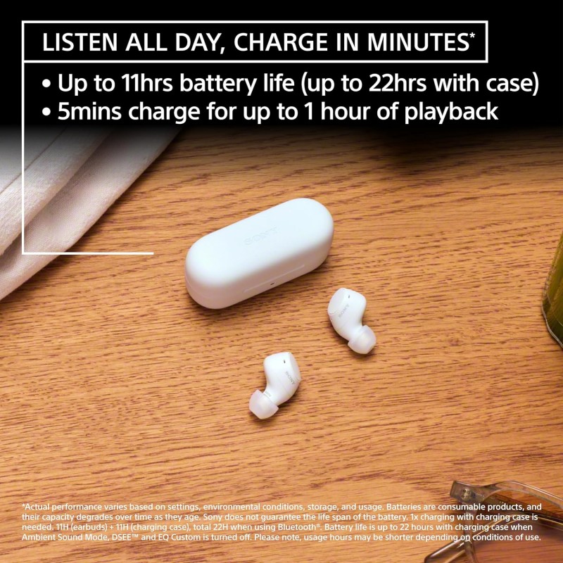 Sony WF-C510 Wireless Bluetooth Earbuds with Mic, TWS, in Ear, Ambient Sound Mode, Small and Comfortable Black