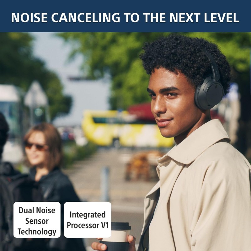 Sony WH-CH720N Active Noise Cancellation Wireless Bluetooth Over Ear Headphones with Mic, Adaptive Sound Control, Quick Charge, Up to 35Hrs Battery, Customized EQ- Blue