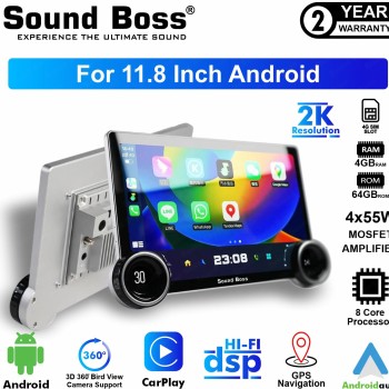 Sound Boss 2K Diamond Series Androidify 3rd Generation 11.8 Inch (4GB/64GB) Android Car Stereo (Double Din)