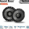 Sound Boss Car Speaker SB-CX-62SI Premium 16.51 cm (6.5 inch) 2-Way Coaxial Speakers (Black), Peak Power - 380 W, RMS Power - 75W, Rated Power - 70W
