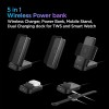 Spigen Power Bank 10000mAh Fast Charging, 5 in 1 Wireless Power Bank, Wireless AirPods Charger, TWS Charger, Lithium Polymer, Cradle USB-C Type, (Uto C Cable Included) - Black