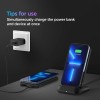 Spigen Power Bank 10000mAh Fast Charging, 5 in 1 Wireless Power Bank, Wireless AirPods Charger, TWS Charger, Lithium Polymer, Cradle USB-C Type, (Uto C Cable Included) - Black