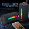 Stone Max Portable Speaker with 18W Powerful Sound, TWS Function, up to 9Hrs Playback, RGB, Deep Bass - Slay Black