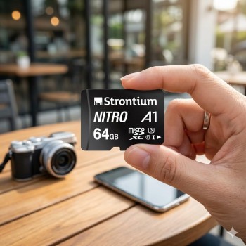 Strontium 64GB Nitro microSDXC Memory Card | Class 10, UHS-I U3 V30, Up to 100MB/s Read Speed, 4K UHD Video Support, A1 Rated for Android Apps