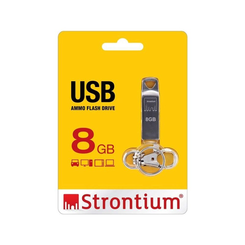Strontium Ammo 8GB 2.0 USB Pen Drive (Silver)