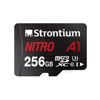Strontium Nitro A1 256GB Micro SDXC Memory Card 100MB/s A1 UHS-I U3 Class 10 with High Speed Adapter (SRN256GTFU3A1A)