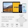 TECHNOVIEW Flash Drive 512GB 4 in 1 Pendrive with Light-ning, Micro USB, USB A, Type-C Interface Mini Hangable Pen Drive