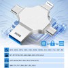 TECHNOVIEW Flash Drive 512GB 4 in 1 Pendrive with Light-ning, Micro USB, USB A, Type-C Interface Mini Hangable Pen Drive