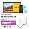 TECHNOVIEW Flash Drive 64GB 4 in 1 Pendrive with Light-ning, Micro USB, USB A, Type-C Interface Mini Hangable Pen Drive