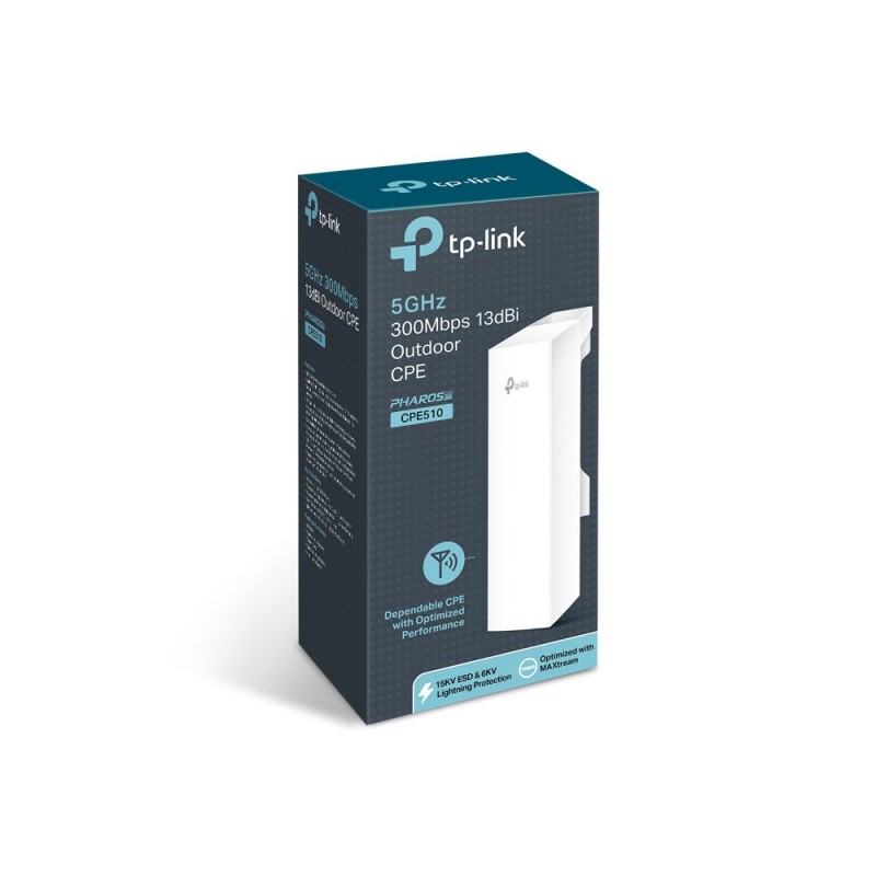 TP-Link 5GHz N300 Long Range Outdoor CPE for PtP and PtMP Transmission | Point to Point Wireless Bridge (CPE510) White