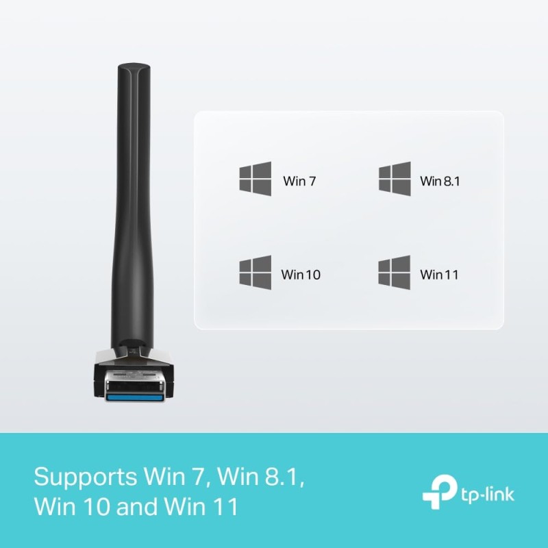 TP-Link UB500 Plus USB Bluetooth 5.3 Adapter, Mini, Plug and Play, Long Range Antenna, Supports Win 7/8.1/10/11, for Desktop