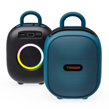 TRIGGR Roar 12 Portable Bluetooth Speaker, 12W Deep Bass, 8H Playtime, Type-C Fast Charging, BT v5.3, TWS Stereo Pairing (Onyx Blue)