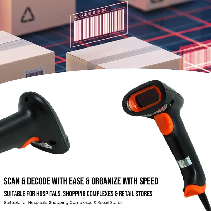 TVS Electronics BS-L100 Plus Barcode Scanner 1D High-Speed Scan Handheld Reader for Mobile Payment Retail Store Supermarket