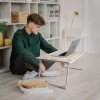 Tarkan Portable Folding Laptop Desk for Bed, Lapdesk with Handle, Drawer, Cup & Mobile/Tablet Holder for Study, Eating, Work (Black)