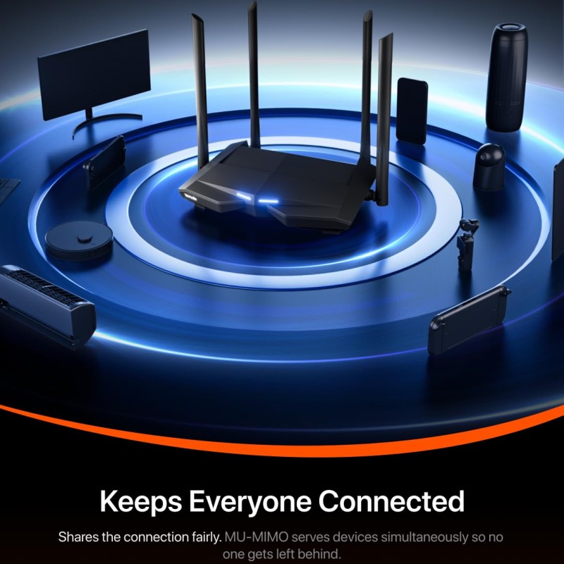 Tenda AC10 AC1200 Wireless Smart Dual-Band Gigabit WiFi Router, MU-MIMO, 4 Gigabit Ports, 867Mbps/5 GHz+ 300Mbps /2.4GHz, Support VPN Server, WiFi Schedule, (Black, Not a Modem)