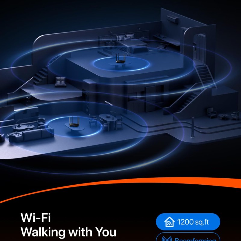 Tenda AC10 AC1200 Wireless Smart Dual-Band Gigabit WiFi Router, MU-MIMO, 4 Gigabit Ports, 867Mbps/5 GHz+ 300Mbps /2.4GHz, Support VPN Server, WiFi Schedule, (Black, Not a Modem)