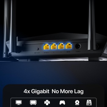 Tenda AC10 AC1200 Wireless Smart Dual-Band Gigabit WiFi Router, MU-MIMO, 4 Gigabit Ports, 867Mbps/5 GHz+ 300Mbps /2.4GHz, Support VPN Server, WiFi Schedule, (Black, Not a Modem)