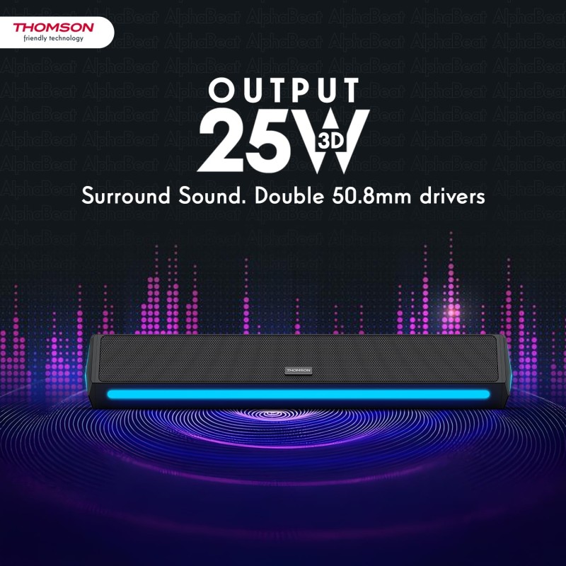 Thomson 25 Watt Portable Soundbar with RGB I AlphaBeat25