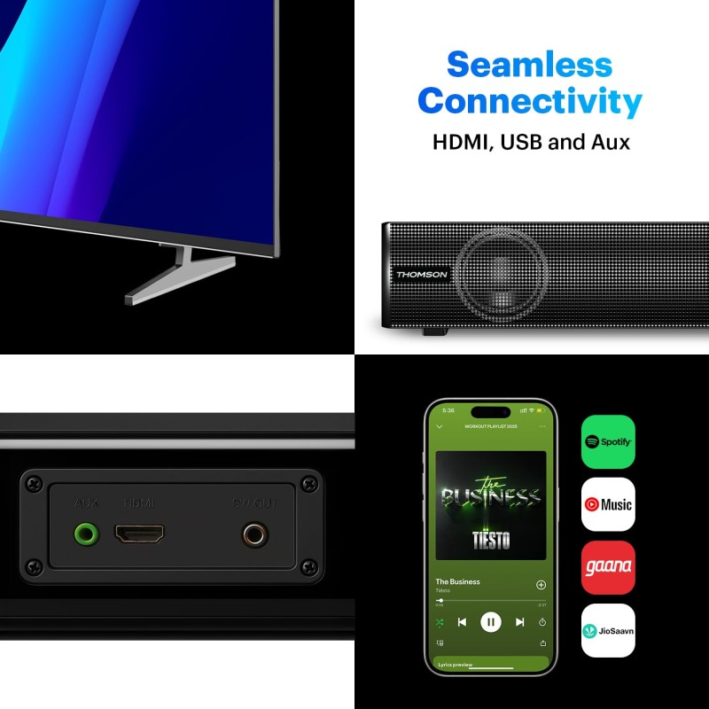 Thomson 80 Watt Bluetooth Soundbar I Alphabeat80, Music System, Bass Woofer, Home Theatre Speaker Bar BT v5.1