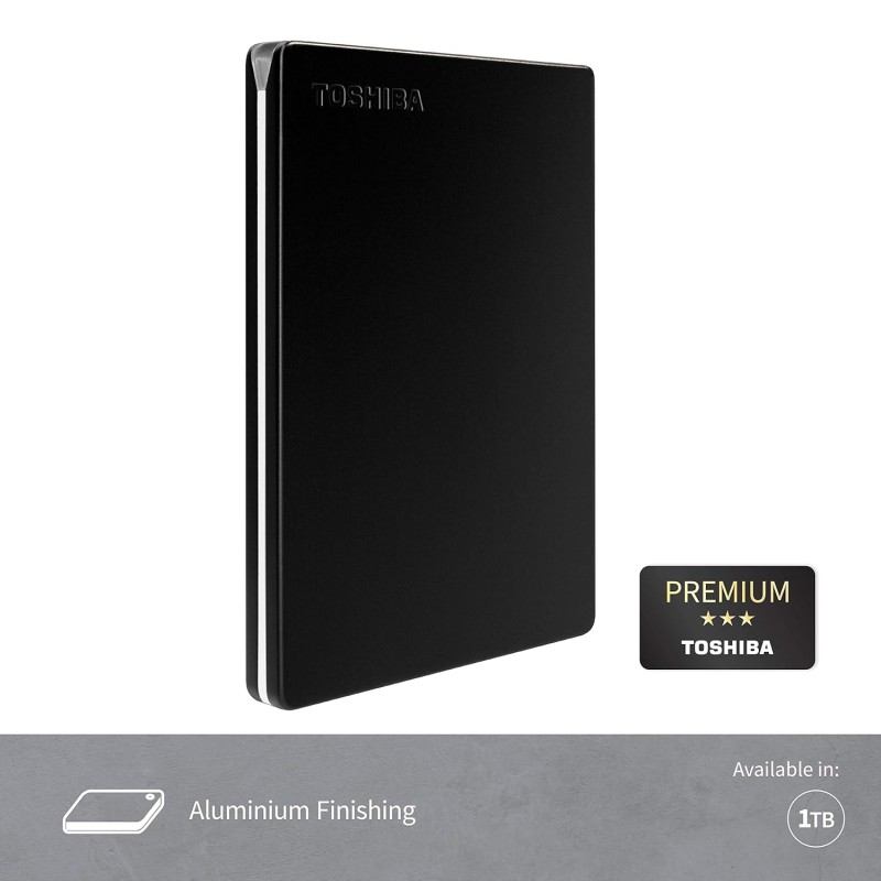 Toshiba Canvio Slim 2TB Portable External HDD - USB 3.0 for PC Laptop Windows External Hard Drive - Black