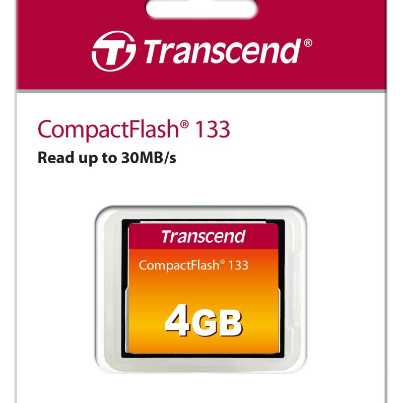 Transcend 4GB 133x Ultra Speed Compact Flash Card (TS4GCF133)