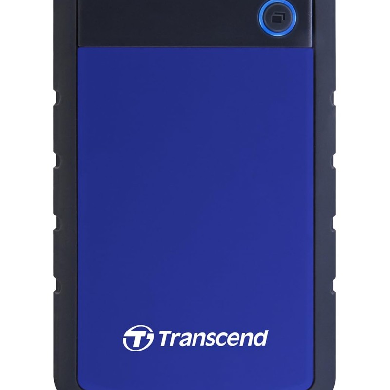 Transcend 4TB External HDD - One Touch auto Backup | RecoveRx Software | USB 3.1 Gen 2 for Windows and Mac | Portable Hard Drive Navy Blue TS4TSJ25H3B