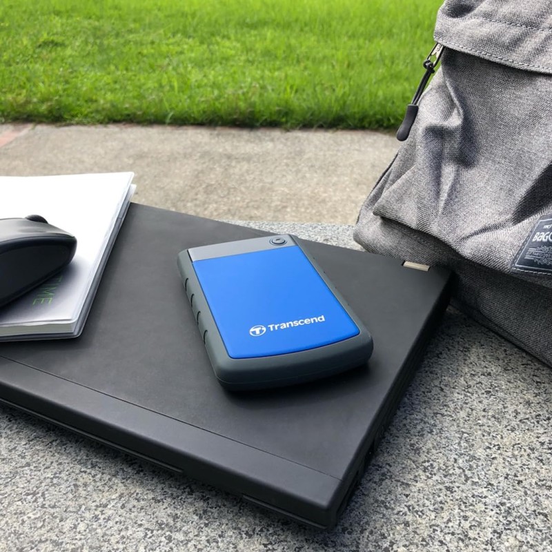 Transcend 4TB External HDD - One Touch auto Backup | RecoveRx Software | USB 3.1 Gen 2 for Windows and Mac | Portable Hard Drive Navy Blue TS4TSJ25H3B