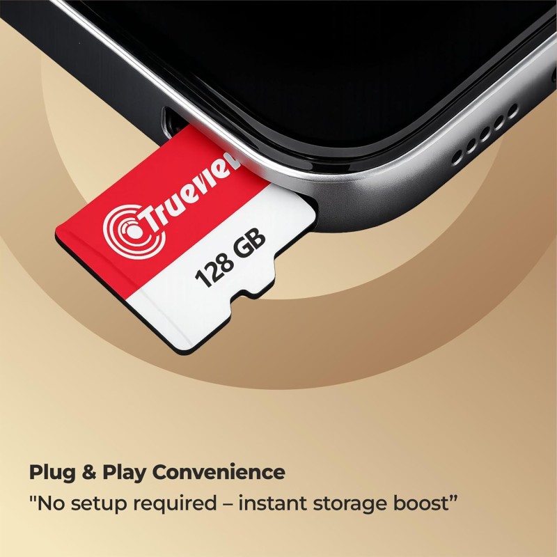 Trueview Memory Card 128GB Class 10, Up to 70 Mbps Reading & 30 Mbps Writing Speed with High Performance