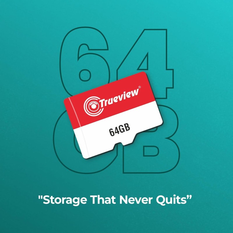 Trueview Memory Card Grade UHS-3 Class 10, Up to 70 Mbps Reading & 30 Mbps Writing Speed (64, GB)