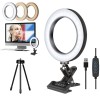 Tukzer 8-Inch LED USB Selfie Ring Light with Clamp Mount, 3 Light Modes & 10 Level Brightness, for Laptop/PC/Monitor/Desk/Bed/Office/Video Conferencing/Live Streaming/Makeup/Webcam/Classes