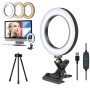 Tukzer 8-Inch LED USB Selfie Ring Light with Clamp Mount, 3 Light Modes & 10 Level Brightness, for Laptop/PC/Monitor/Desk/Bed/Office/Video Conferencing/Live Streaming/Makeup/Webcam/Classes