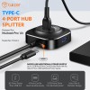 Tukzer USB C Hub Ultra-Slim USB-C Superspeed Adapter with 4 USB 3.0 Ports USB Type C Hub for All Laptops and More USB Type C Devices (TZ-U13 Black)