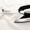 USHA Aluminium Usha 2801 750Watt Dry Iron Metal Body | Linished Soleplate | Thermal Safety Fuse | 180° Swivel Cord (Black)