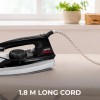 USHA Aluminium Usha 2801 750Watt Dry Iron Metal Body | Linished Soleplate | Thermal Safety Fuse | 180° Swivel Cord (Black)