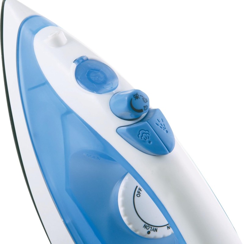 USHA Steam Pro SI 3713, 1300 W Steam Iron, Powerful Steam Output Up to 18 G/Min, Non-Stick Soleplate (White & Blue)
