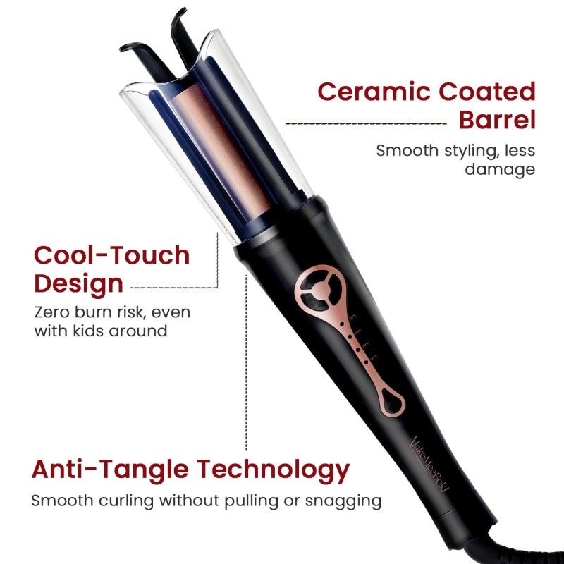 Urban yog MakeMeeBold Automatic Hair Curler| Easy Two-Way Curling Iron with 4 Temperature Settings