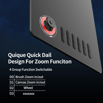 VEIKK A15PRO Graphic Drawing Pen Tablet 10 * 6 inch with 12 Hotkeys and a Quick Dial Support Windows, Mac, Linux, Tilt Pressure (8192 Level Pressure Battery -Free Stylus) (Yellow)