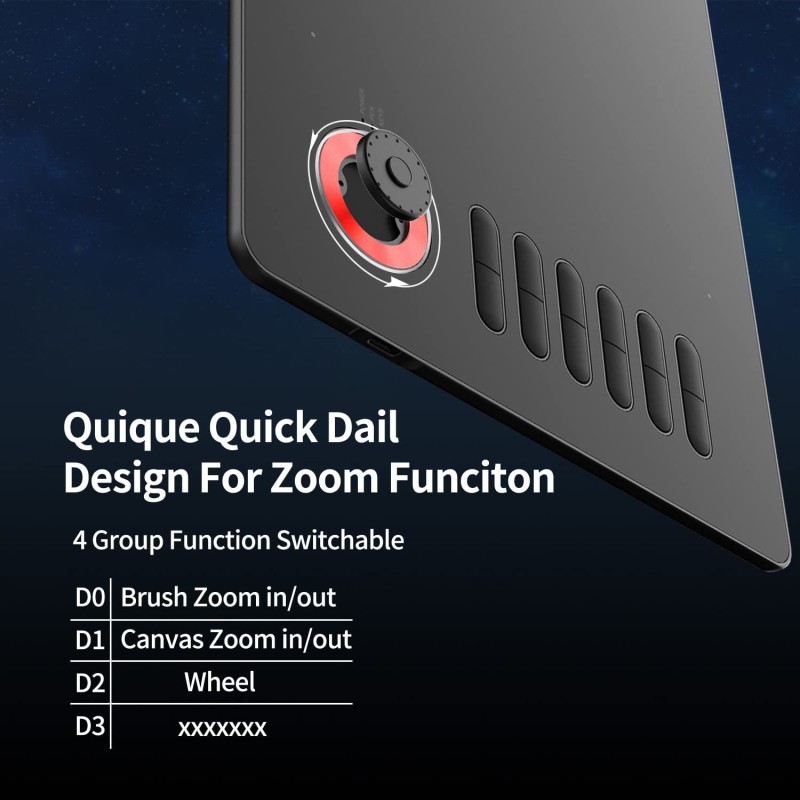 VEIKK A15PRO Graphic Drawing Pen Tablet 10 * 6 inch with 12 Hotkeys and a Quick Dial Support Windows, Mac, Linux, Tilt Pressure (8192 Level Pressure Battery -Free Stylus) (Yellow)